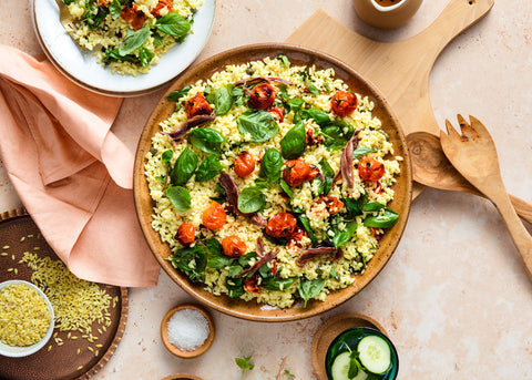 salade d'orzo aux anchois et câpres