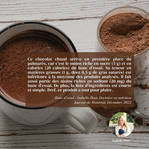 Le meilleur chocolat chaud selon Isabelle Huot, Docteure en nutrition