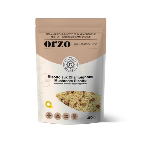 Sac d'orzo sans gluten de type risotto aux champignons