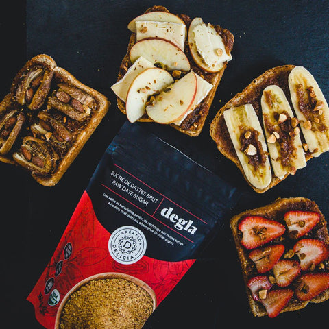 Idées de tartinades pour le déjeuner utilisant le caramel à base de sucre de dattes