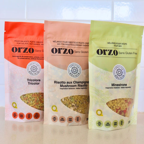 Pâte d'orzo sans gluten pour soupes et risotto